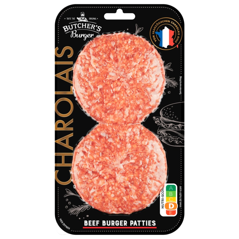 Butcher's Beef Burger Patties Charolais 230g